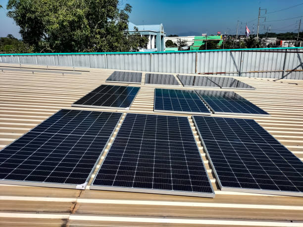 Installation of solar panels on the roof To help save on electricity bills within homes and office buildings.